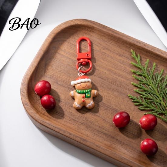 Christmas Keychain Decorations Theme Keychain, Cartoon Santa Claus Elk Bear Tree Decoration Key Rings Pendant, Festive Charm Ornament for Bags