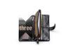 Portafoglio da uomo Black Angel in pelle patchwork a tre ante con chiusura a fibbia