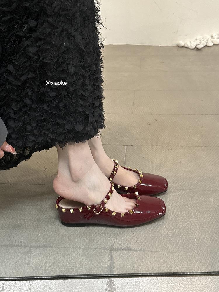 

XINZHOU Xiaoxiangfeng сумка голова полушлепанцы женские для улицы 2025 весна и лето новинка французский темперамент шлепанцы Мюли 39