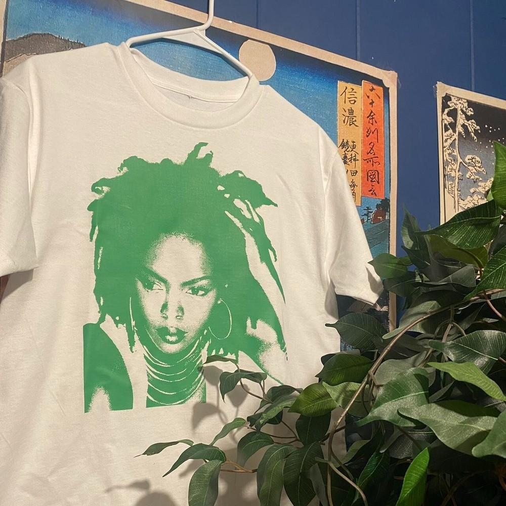 Vtg style  Lauryn Hill Halftone short sleeve sand color classic shirt KV34180 Unisex T-Shirt XXL
