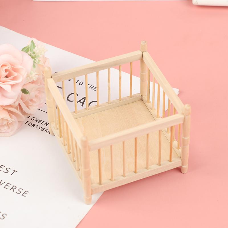 1:12 Dollhouse Miniature Baby Bed Wooden Cradle Baby carriage Baby Walker Doll House Accessories For Dollhouse Decoration New