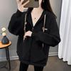 Women's Korean Style Loose Cardigan: Thin, Versatile, Plus Size Sweatshirt Jacket for Spring, Autumn, Winter, Age-Reducing Design