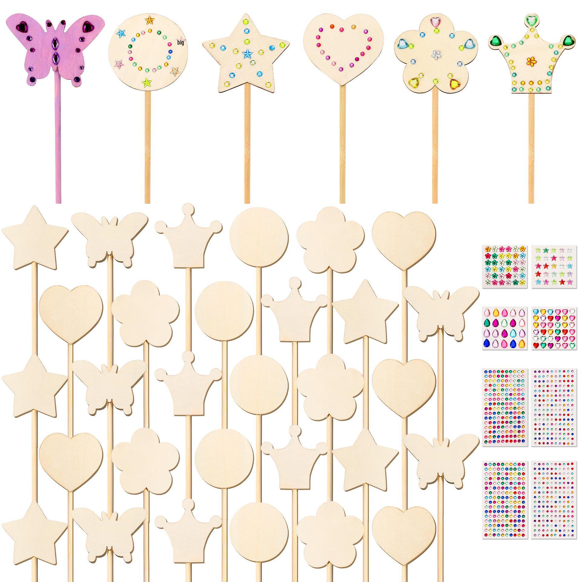 

Children s DIY Wooden Magic Wands Kit - Christmas Fairy Princess Theme. Single style, single piece