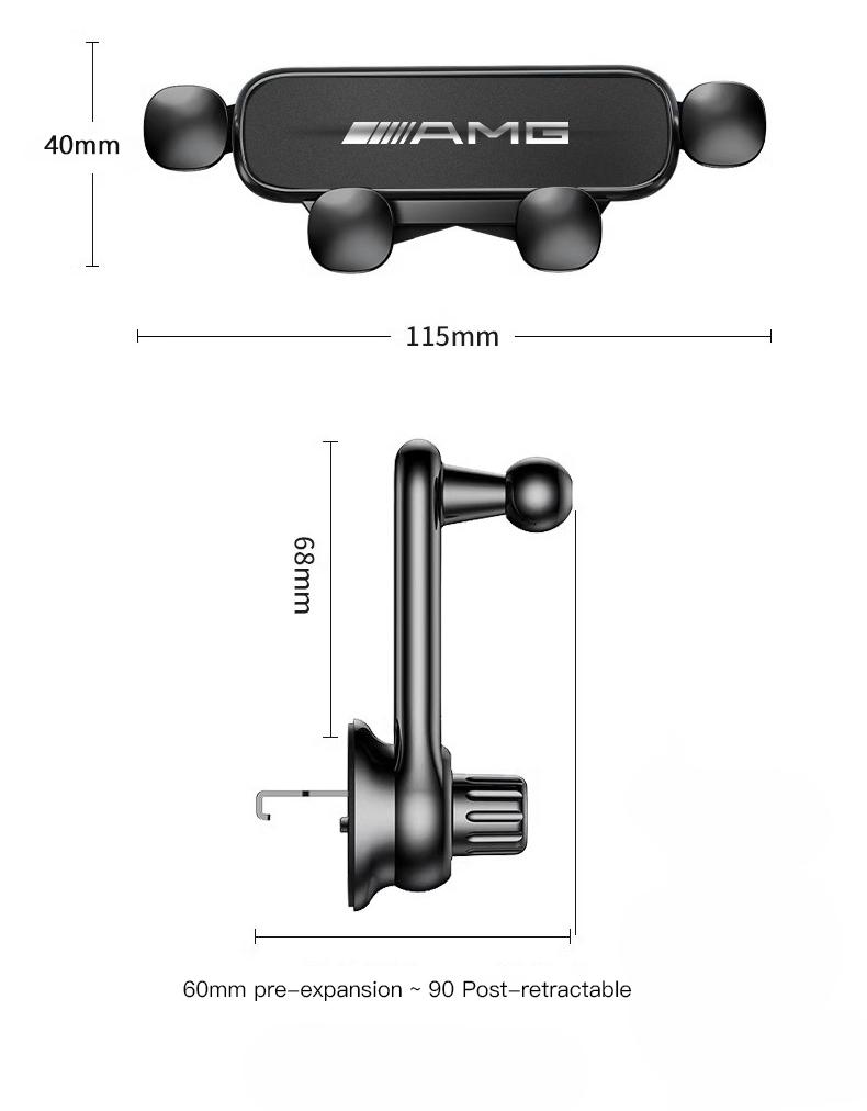 2025 Horký Držák na Mobilní Telefon do Auta s Gravitací Navigační Držák GPS Pro Mercedes Benz AMG GLE GLS CLS GLC CLA GLA GLK ML C197 R231 W