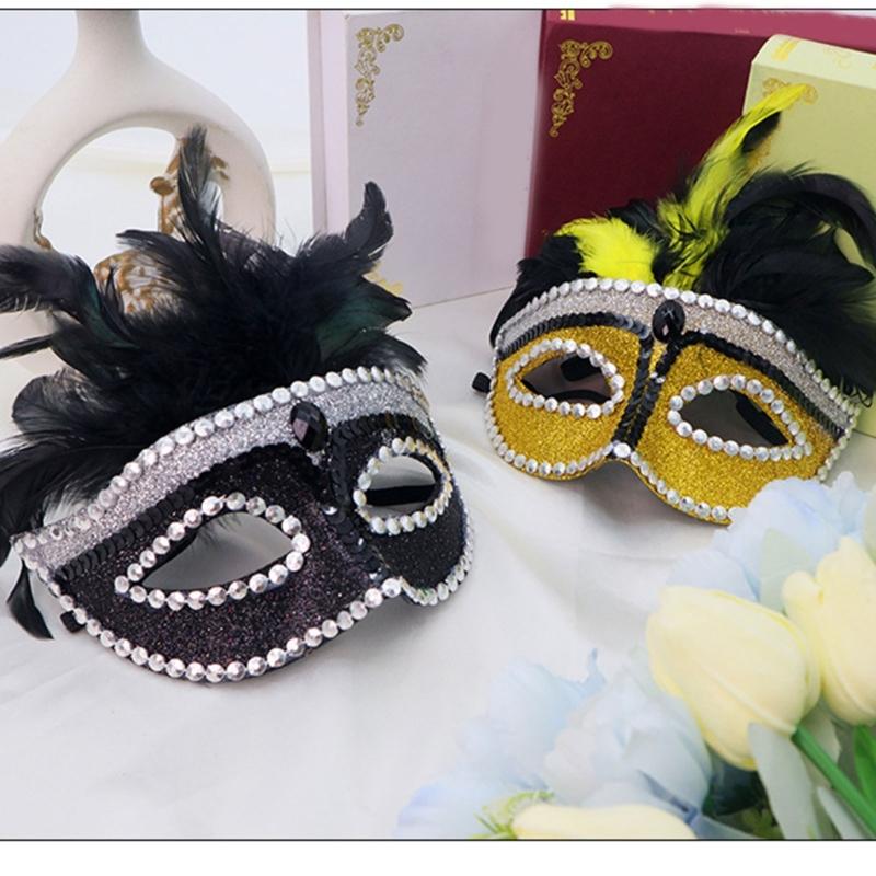 Lightweight Plastic Feather Mask For Cosplay Gothic Event Comfortable Halloween Party Costume Accessory