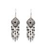 Ethnic Unique Pattern Geometric Charm Earrings for Women Creative Drop Oil Colorful Beads Metal Tassel Hanging Earrings Jewelry