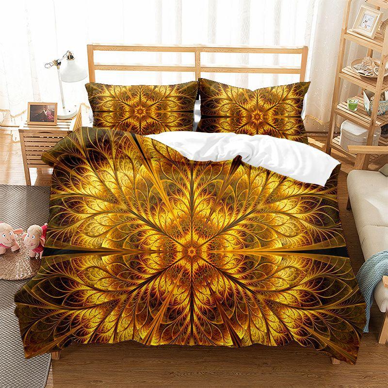 Blumen Bettbezug Set Lila Blau Blütenblatt Abstrakte Kunst Bettdeckenbezug King Queen Größe für Kinder Erwachsene Teenager Polyester Bettwäscheset