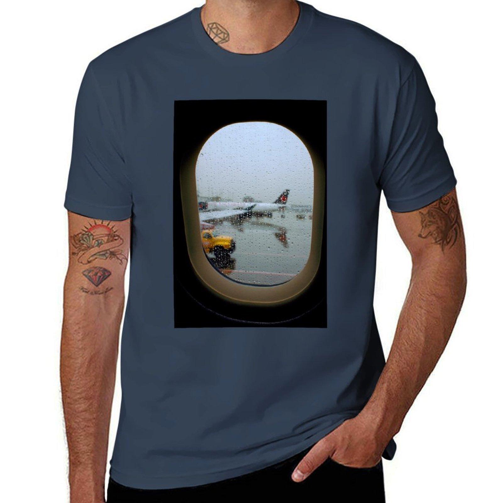 Airplane Window into the Rain TShirt Summer Sports Quick Dry TShirt S