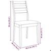 VidaXL Chaises à manger coussins 2 pcs naturel bois massif caoutchouc, chaise à dîner, chaise, chaise de salon, chaises à 4102517