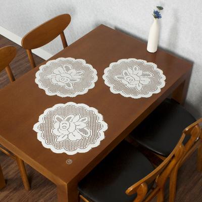 Toalha de mesa de renda floral de 5 peças