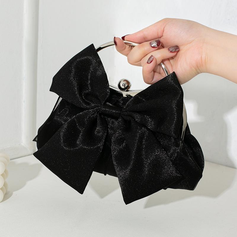 Bow flower clutch bag new women's bag dinner bag high-end dress banquet handbag shoulder messenger bag