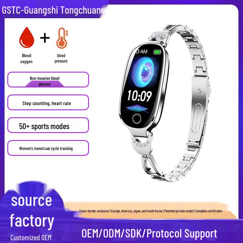 F81 Women's Smartwatch: Glucose, Blood Pressure, Heart Rate, Temperature Monitor with Pedometer & Call Alerts