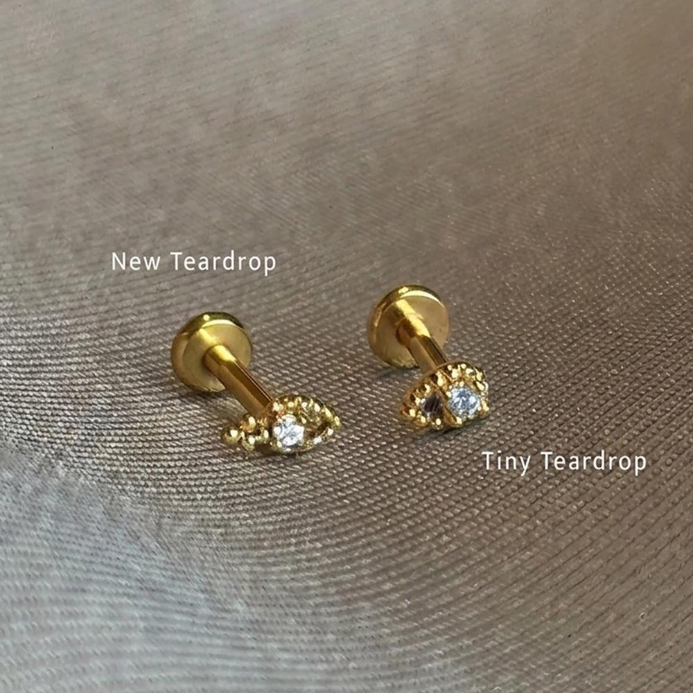 S925 Sterling Silver Star-Lotus Bow Cartilage Earrings