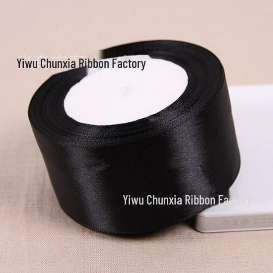 Black Satin Ribbon for Packaging & DIY Accessories, 3mm-8cm