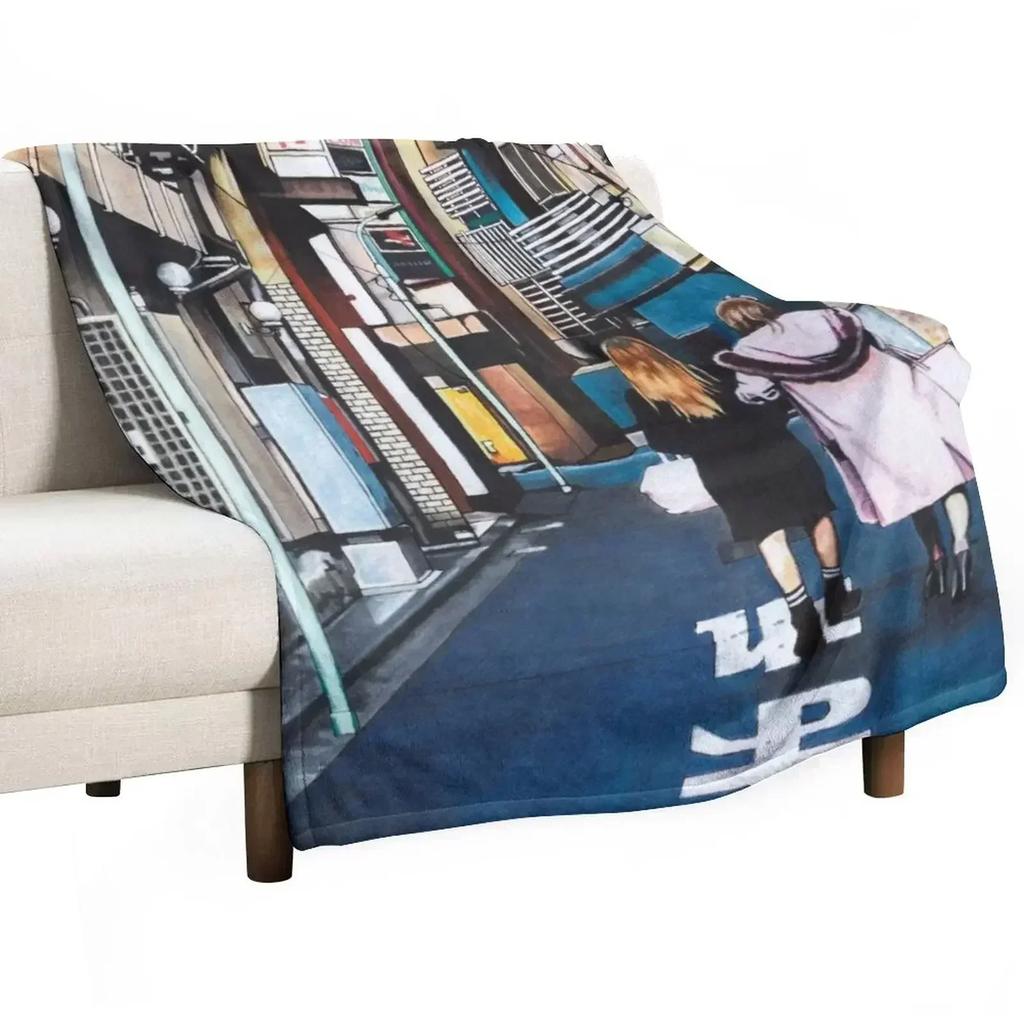 Harajuku Tokyo Streetscape Throw Blanket Soft Beds Sofa Quilt Blankets For Bed Heavy Cute bed plaid Blankets
