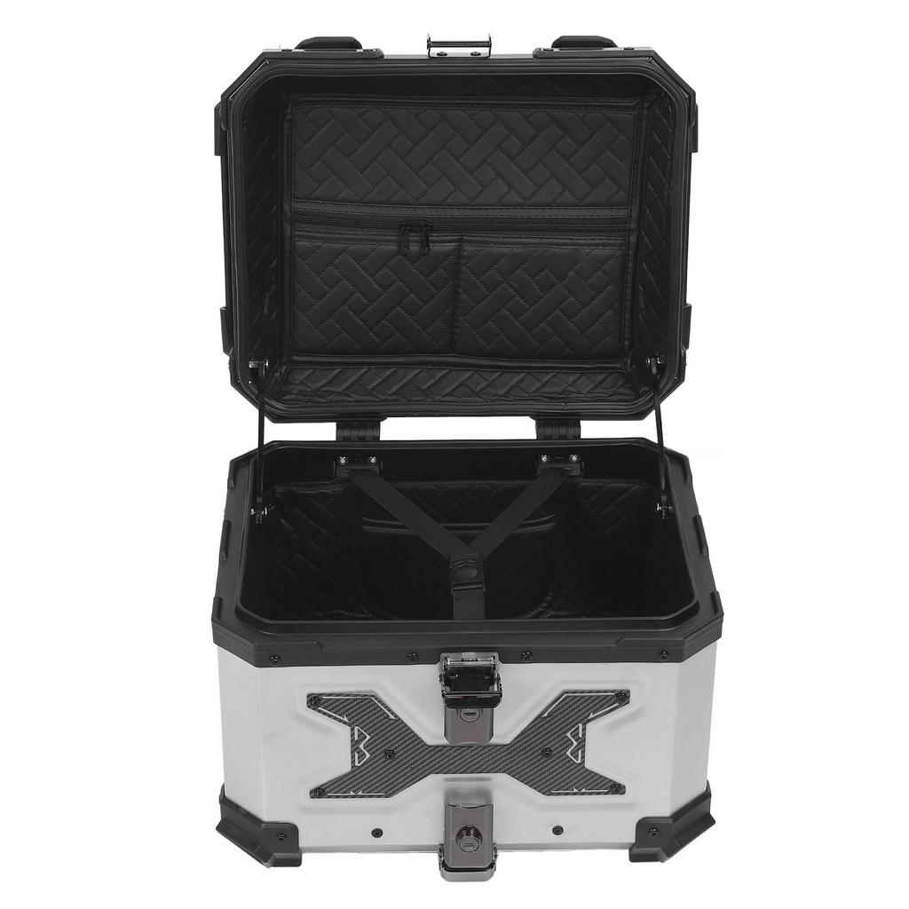 Motorcycle Top Case Aluminum Alloy 45L Waterproofing Theft Proof Motorcycle Rear Top Box Tail Trunk