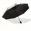Hello Kitty,Bow Automatic Folding Umbrella-Simple 8-Rib Design, Bright Cartoon Pattern, Durable Iron Frame, Suitable For Travel, Outdoor, Be