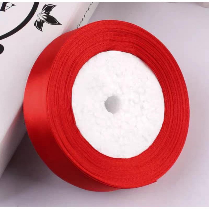 2.5cm Satin Floral Silk Ribbon Headband, Gift & Cake DIY, 25mm Polyester Craft Webbing
