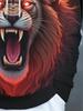 Men'S Trendy And Stylish Casual Hooded Sweatshirt, Blending Modern Simplicity with Street Fashion. Features a High-Quality Lion Print, Soft Texture,