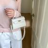 Simple Kelly Style Handbag for Women Faux Leather Crossbody Shoulder Square Bag