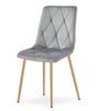LIBRA chair - light gray velvet / wood color legs x 2