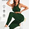 JYL Hollow Back Pants Set Striped Slim Soft Yoga Fitness Outfit