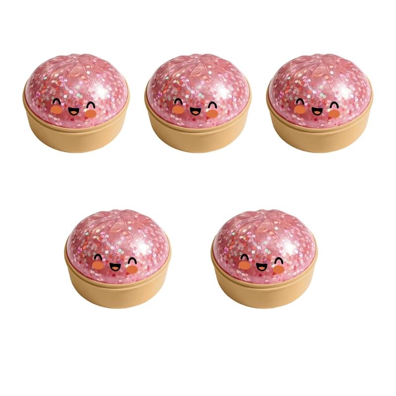 5Pcs Dumpling Press Toy, Giants Glitters Dumpling Fidgets Sensory Toy For Safe And Funny Kitchen Activity With Kids