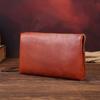 Real Leather Vintage Wristlet Bag for Men, Large Capacity Mobile Phone Holder, High-end Men's Handbag