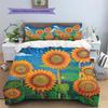 Polka Dot Sunflower Pattern Bedding Quilt Set  Home Decoration  Gift (1 * duvet cover + 2 * pillowcase  without core)