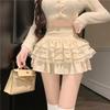 Jolie robe jupe moelleuse avec empiècement en dentelle pour fille sœur, nouvelle collection printemps et automne pour femme, taille haute et coupe ajustée
