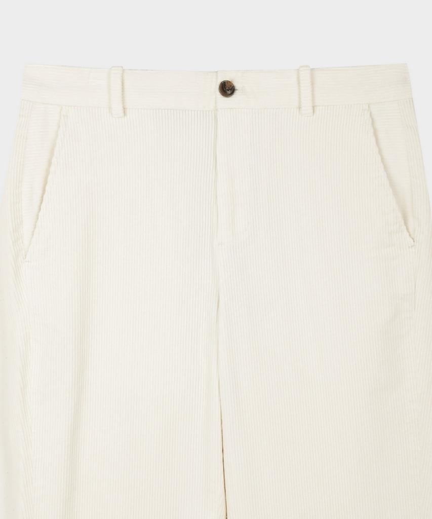 BROOKS BROTHERS Slim Fit 8W Stretch Corduroy Pants (Ivory) (Bbpcmnf403)