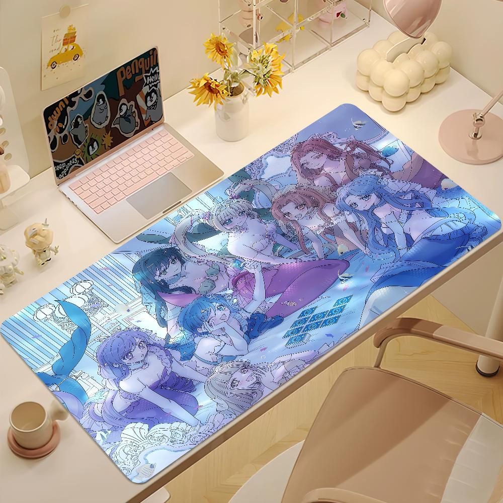 Anime Mmermaid Melody Mouse Pad Large Nonslip Lockedge Desktop Computer Desk Mat Keyboard Writing Mousepad Office Game Student