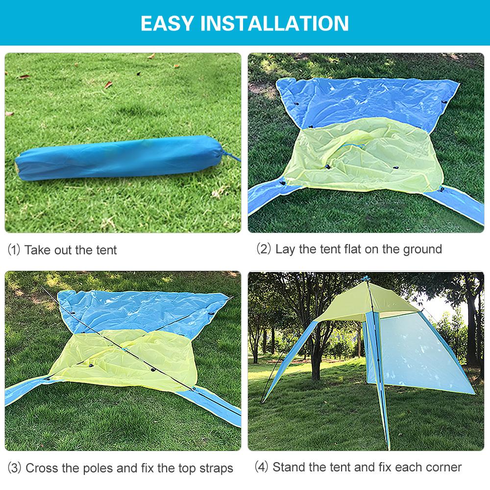 Beach Tent Outdoor Travel UV Protection Sun Shade Shelter for Camping Hiking Fishing