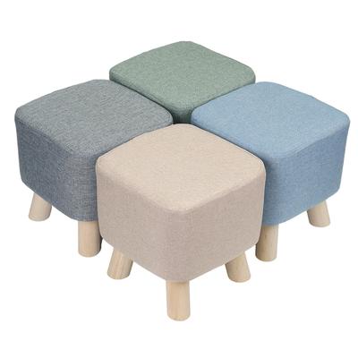 1Pc Elastic Ottoman Cover Solid Color Fabric Stool Covers Square Footrest Covers All-Inclusive Anti Slip Footstool Slipcovers
