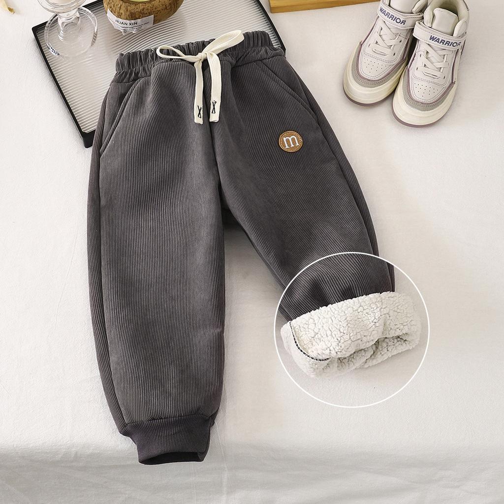Fleece-Lined Winter Sweatpants for Small & Medium Children - Alpaca Fleece Cuffed Pants