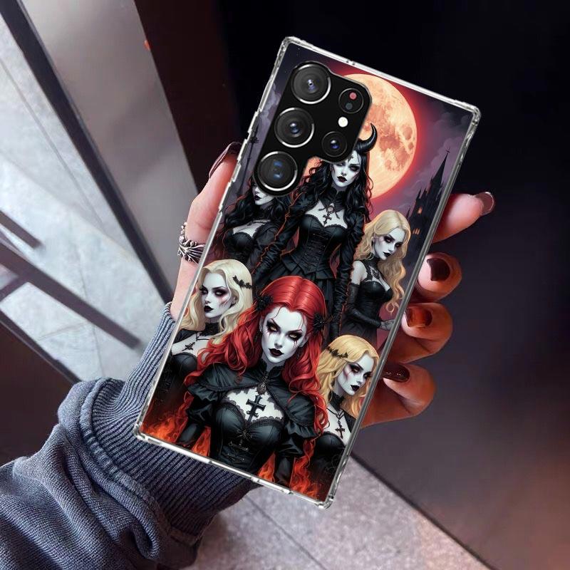 Halloween Moon Witch Horror Phone Case For Samsung Galaxy S23 S24 S25 Edge S26 Ultra S22 + S21 Plus S20 FE Cover Silicone Print