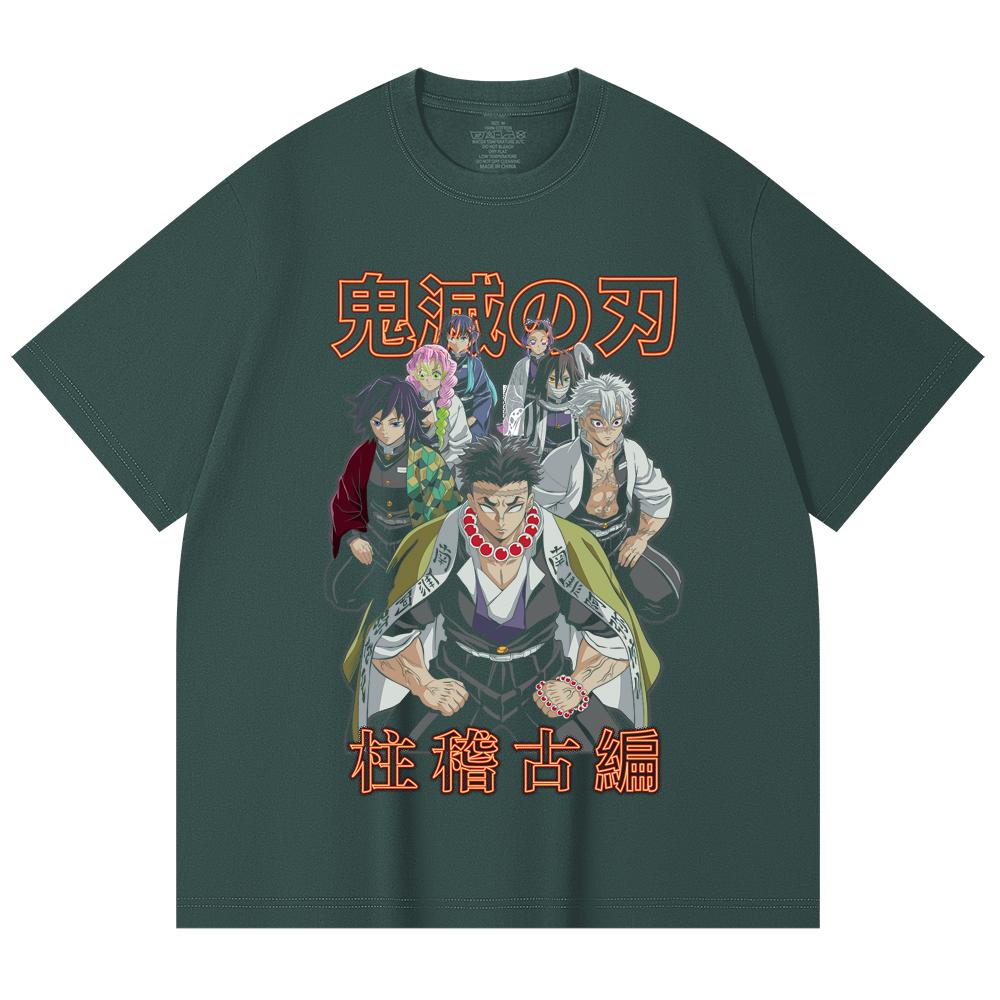 230 Gsm 100% Cotton Demon Slayer V22 Hashiras Print Unisex Heavy Cotton T Shirt
