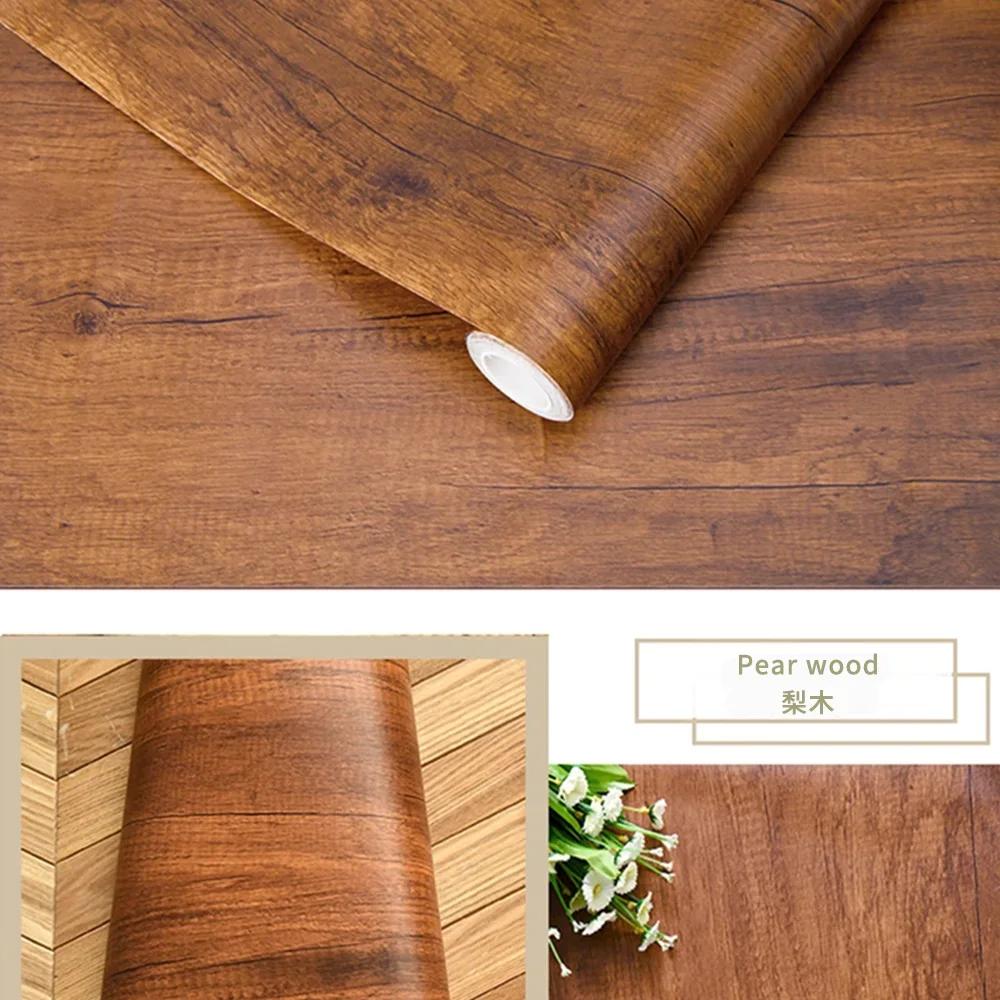 Waterproof Wood Grain Wallpaper Tables Wardrobes Cabinets Furniture Renovation decoration Self Adhesive Wallpaper