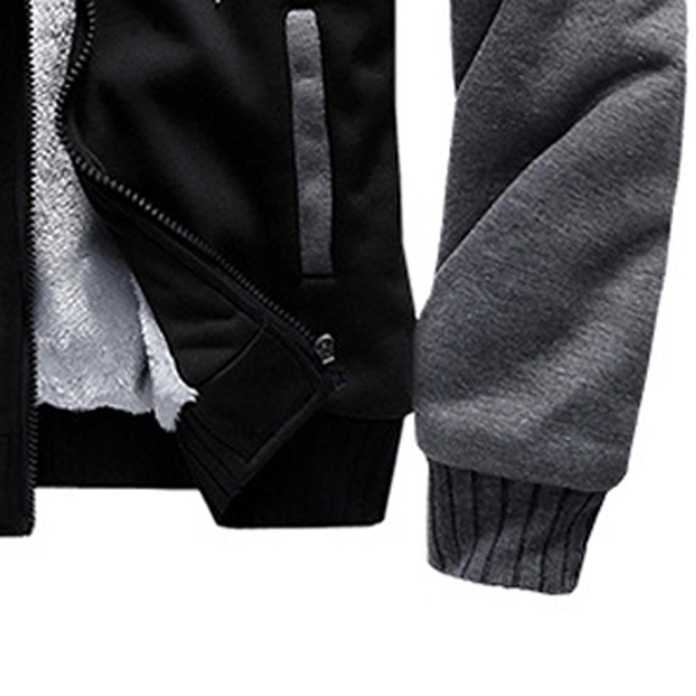 Mens M-5XL Hoodie Winter Warm Fleece Zipper Jacket Outwear Coat