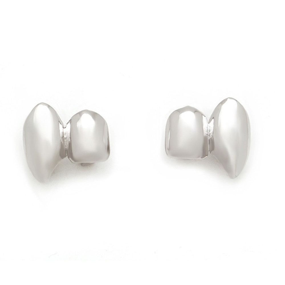 2Pcs/Set Double Glossy Tooth Caps Gold Silver Color Fangs Dental Grills  for Women Men