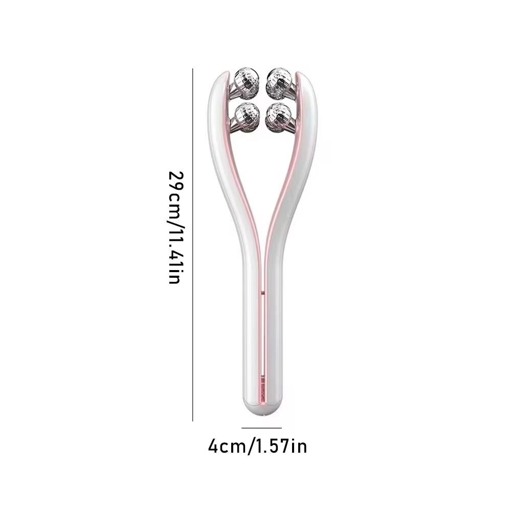 New Professional EMS Dual-Roller Facial Massager - Microcurrent Neck Firming Device with V-Lift Technology for Home Beauty Care