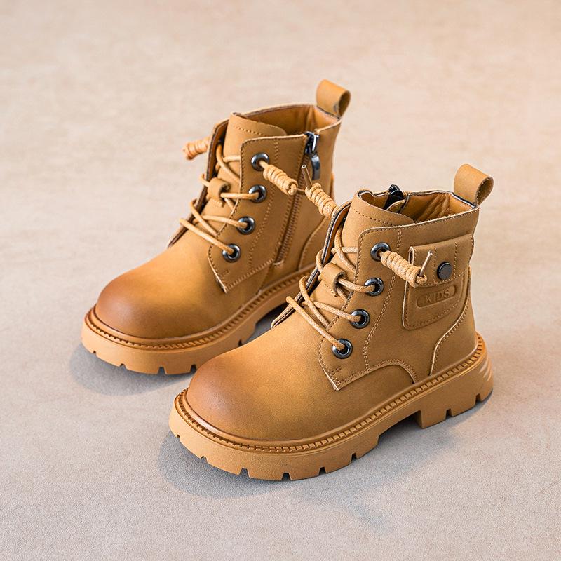 2025 Autumn/Winter New Martin Boots - Boys' & Girls' Fleece-lined Soft Sole Cotton Boots, British Style