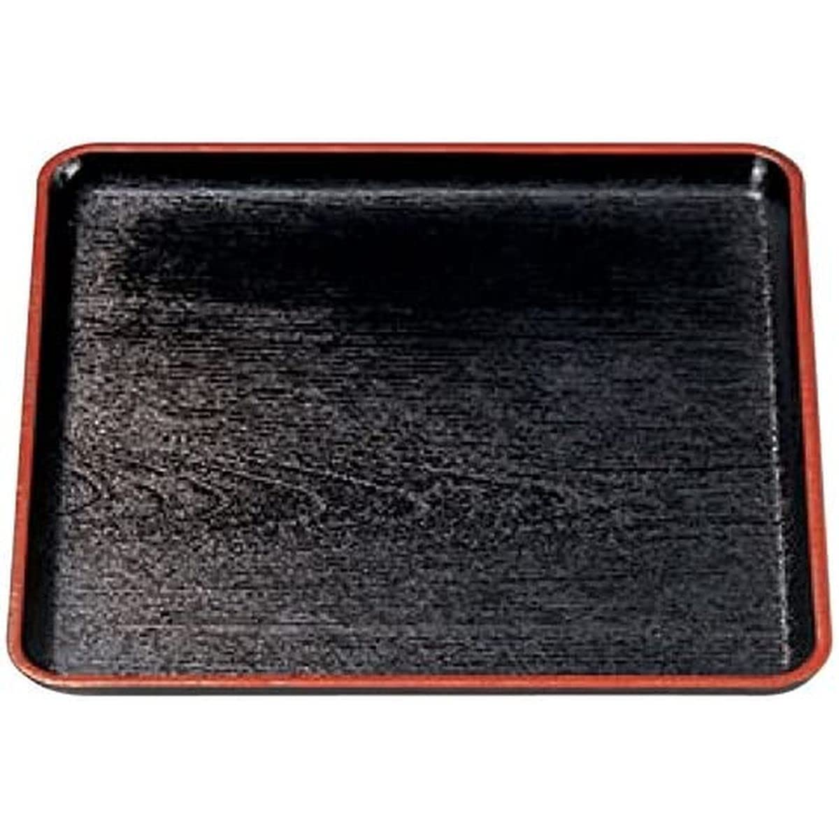 J-Kitchens 8-inch Square Serving Tray (Black and Vermilion) Made in Japan