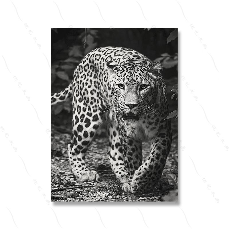 Black And White Leopard Fashion Animal Poster Print Canvas Wildlife Wall Decor Painting Room Home Picture Art Inspired Street