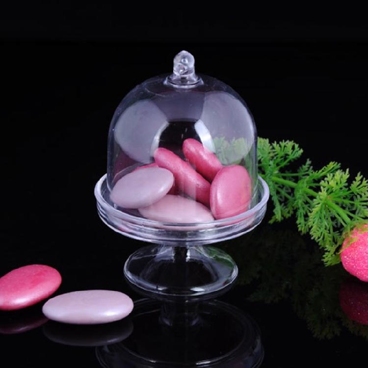 Clear Plastic Dessert Cup Cake Tray Candy Box Cake Plate with Lid Set of 12pcs
