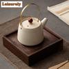 210ML Cream Ru Kiln Lifting Handle Teapot Aesthetic Tea Infuser Pot Tea Making Kettle With Filter Chinese Tea Set Ornaments Gift