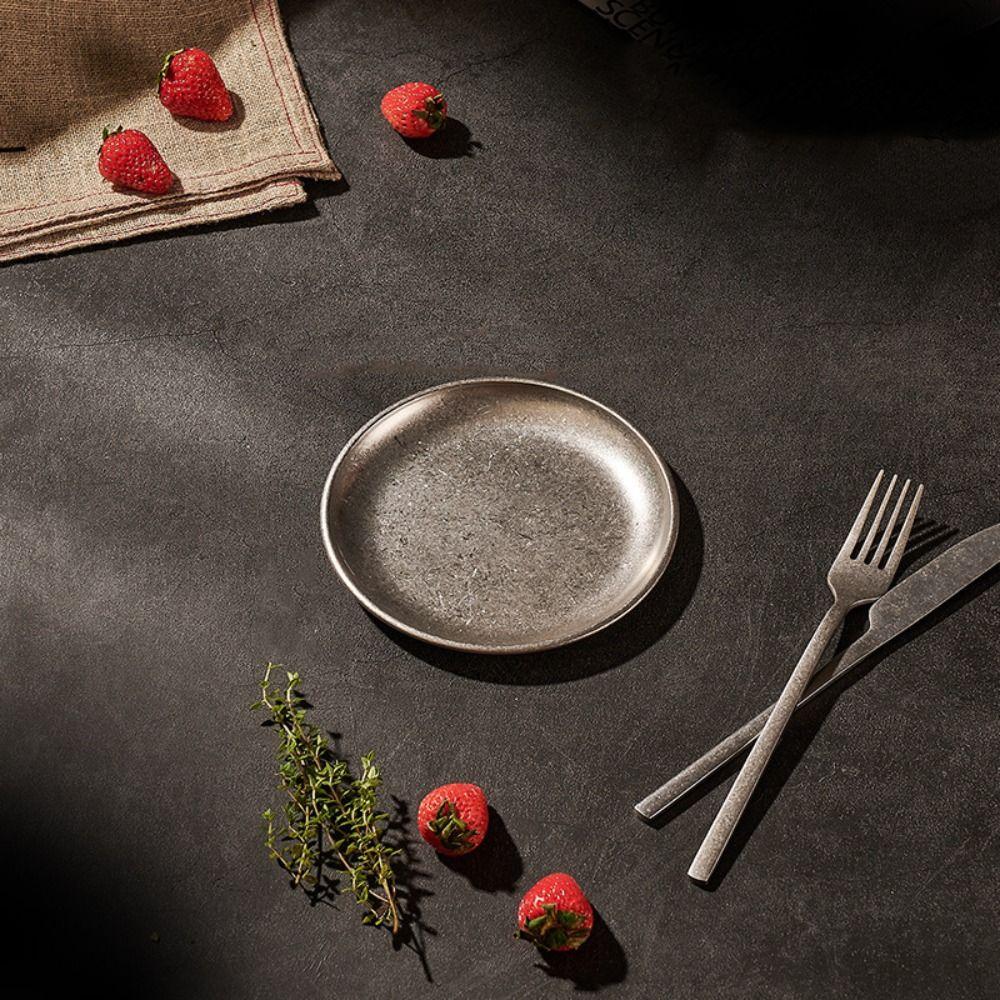 Edelstahl Steakteller Klassisches Westliches Gericht Geschirr Aufbewahrungsschale Snacks