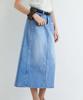 The Rye Slit Denim Midi Skirt(Blue)