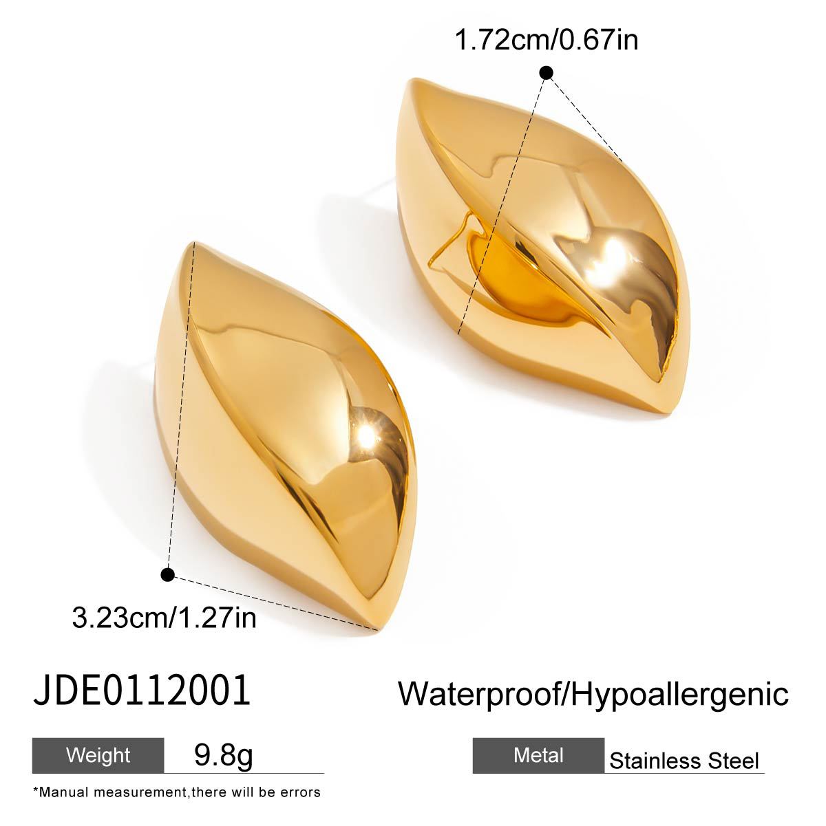 European and American stainless steel Doudou stud earrings niche earrings titanium steel earrings