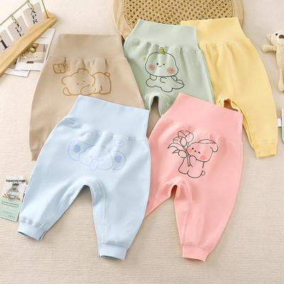 Unisex High Waist Baby Pants with Diaper Cover and Belly Protection for Spring, Autumn, and Winter